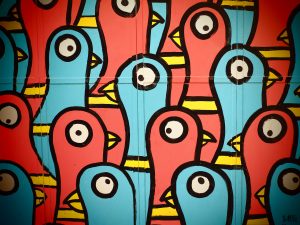 a close-up of a colorful wall